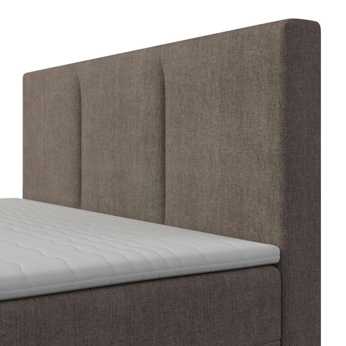 Boxspringová posteľ MONZA 180x200, hnedá - hnedá/farba duba, Modern, drevo/textil (180/200cm) - Bessagi Home