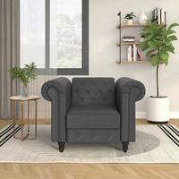 Sessel Firenze Grau, Relaxfunktion - Schwarz/Grau, Basics, Textil (111/83/87cm) - Livetastic