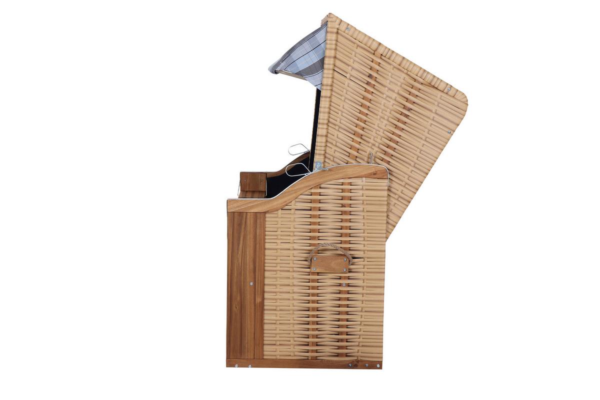 Strandkorb Ostsee L88696 2-Sitzer, Blau - Blau, KONVENTIONELL, Holz/Kunststoff (120/80/165cm) - Siena Garden