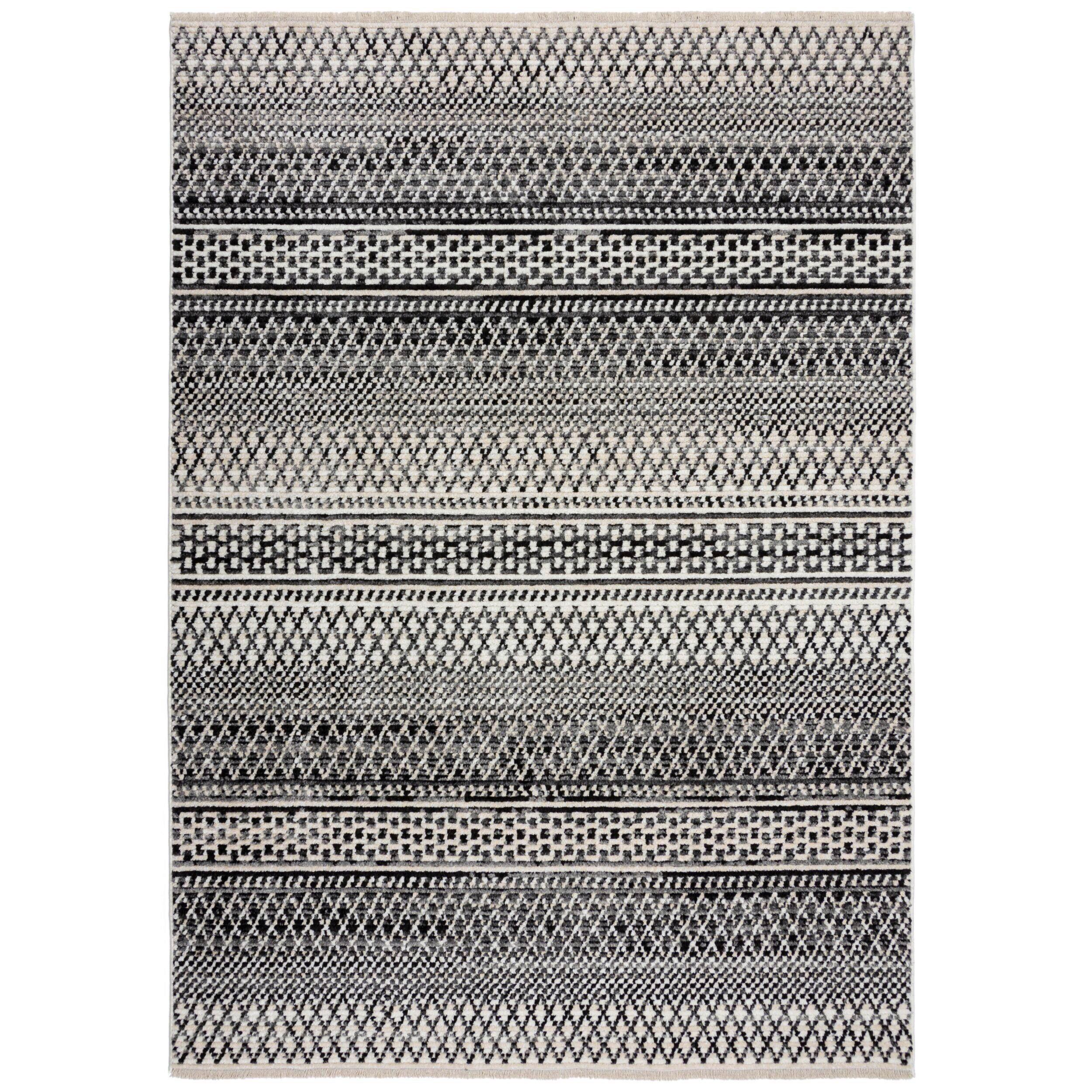 Flachwebteppich Camino Black/White 120x160 - Schwarz/Weiß, Basics, Textil (120/160cm)