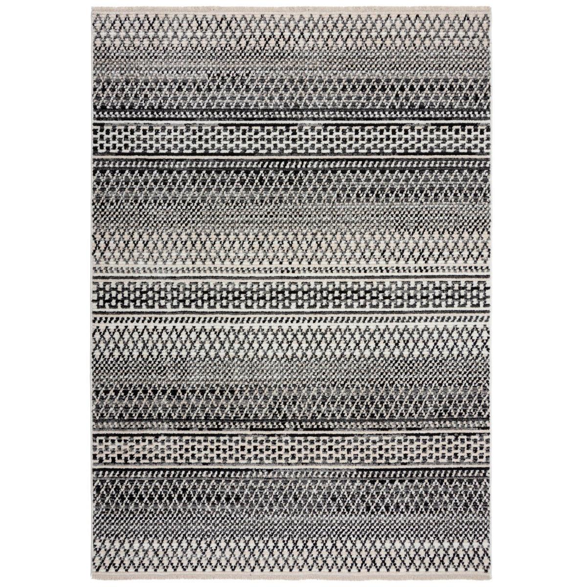 Flachwebteppich Camino Black/White 120x160 - Schwarz/Weiß, Basics, Textil (120/160cm)