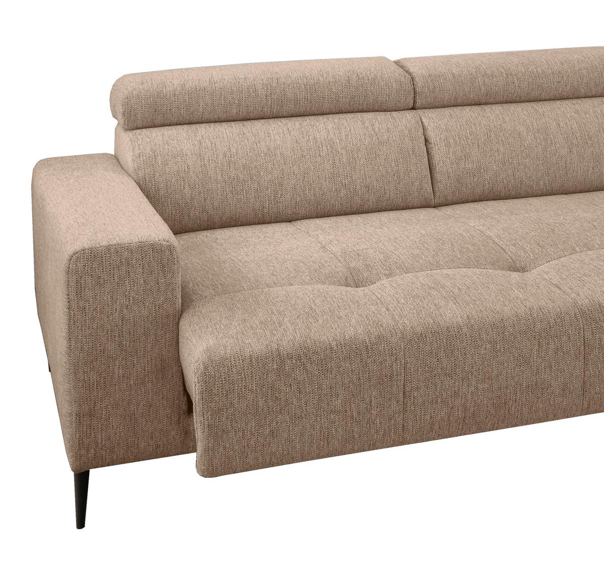 Ecksofa Intera Hellbraun S: 276x188 Cm - Hellbraun/Schwarz, KONVENTIONELL, Textil (276/188cm) - Livetastic