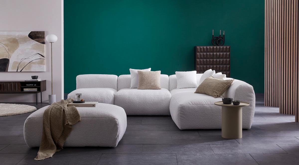Modul Sofa Bloom B: 85 Cm Weiß - Weiß, Trend, Textil (85/70/122cm) - Livetastic