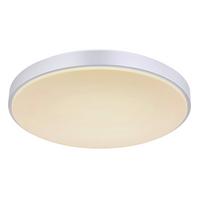 LED-Deckenleuchte Ø 41 cm mit Farbtemperaturwechsler - Silberfarben/Opal, Basics, Kunststoff/Metall (41/6cm) - Globo