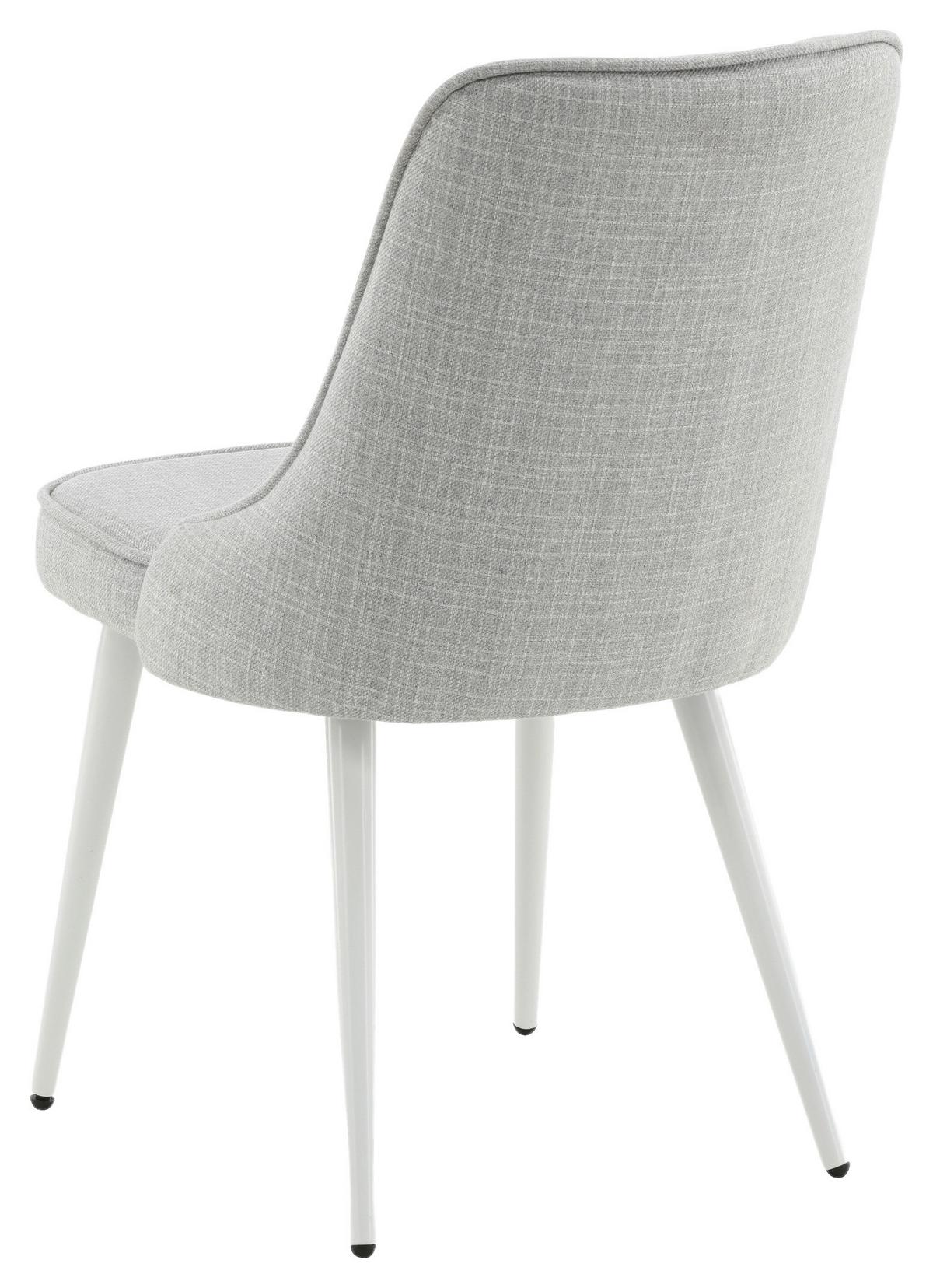 Stuhl-Set Velvet Deluxe - Hellgrau/Weiß, Design, Kunststoff/Textil (50/88.5/66cm) - Livetastic