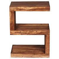 Beistelltisch Holz S-förmig Mumbai, Sheeshamholz - Sheeshamfarben, Design, Holz (44,5/30/60cm) - MID.YOU