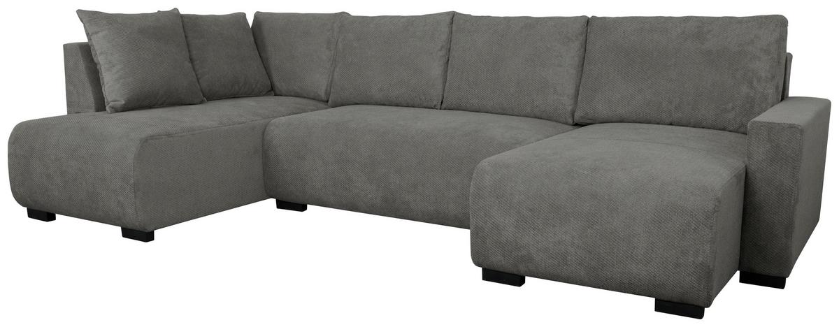 Wohnlandschaft Veronice Graphitfarben B: 313 cm - Blau/Schwarz, Trend, Textil (171/313/141cm)
