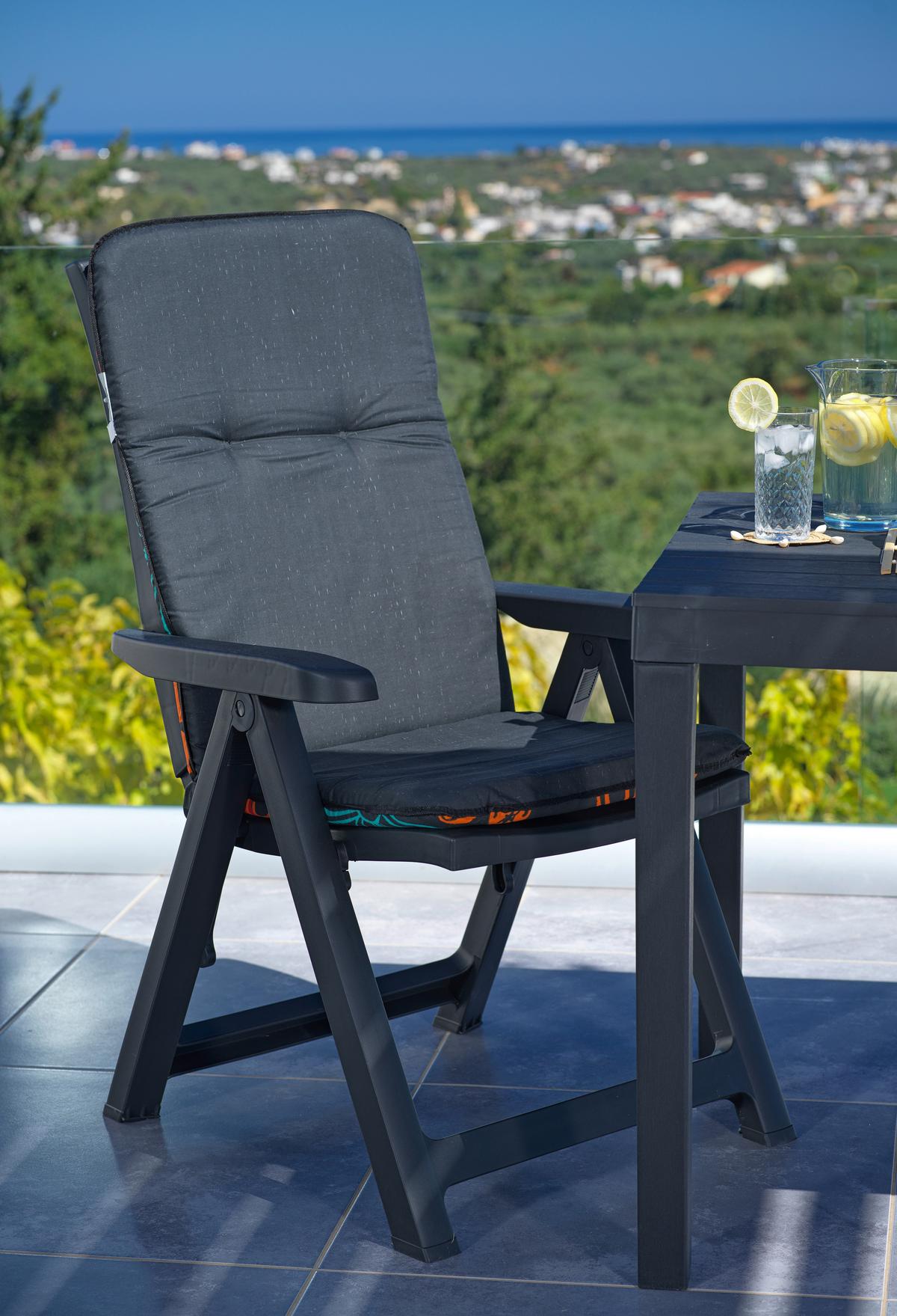 Niederlehner Wendeauflage Bali 96x47 cm Grau/Orange - Orange/Grau, Basics, Textil (96/47/5cm) - Beo