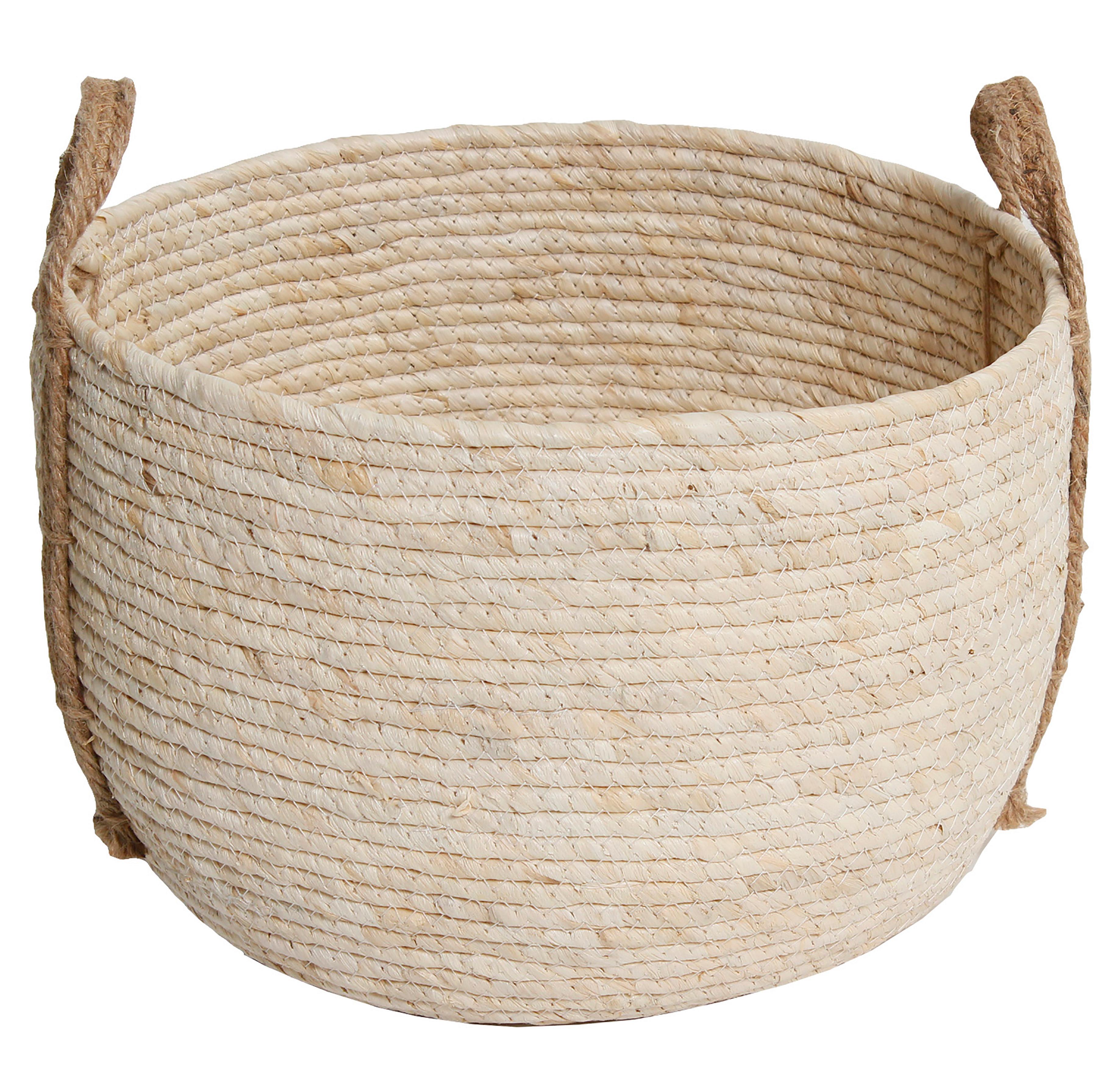 Aufbewahrungskorb Flordeliza 35x22 cm Maisblätter Natur - Weiß, Basics, Naturmaterialien (35/22cm) - Luca Bessoni