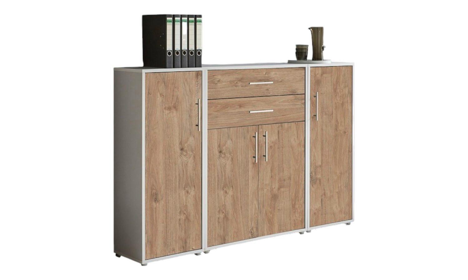 Aktenschrank Office Edition Grau/Eiche Dekor B: 172,6cm