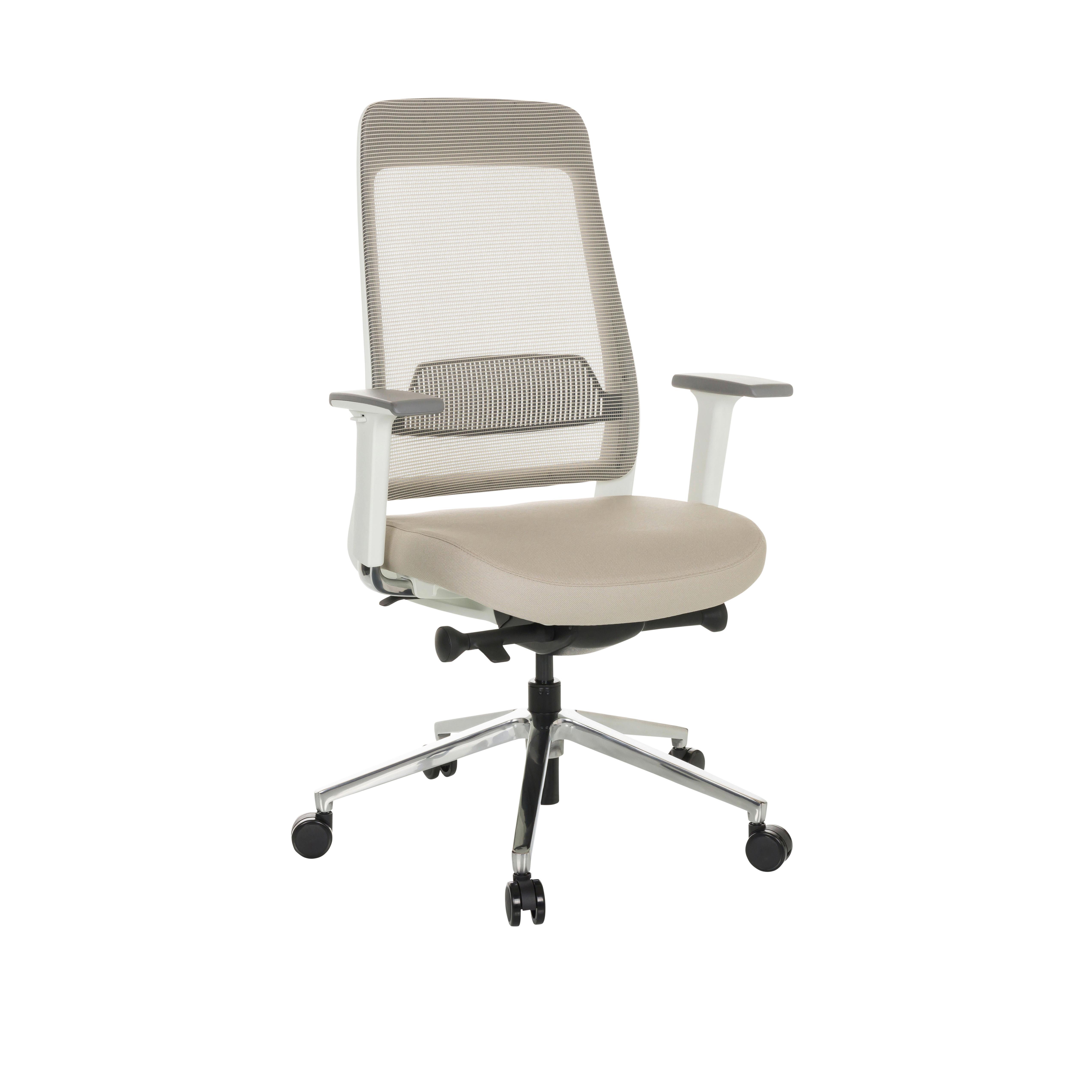 Bürostuhl Chiaro T2 Mit Wippfunktion Beige/Weiß - Beige/Weiß, MODERN, Kunststoff/Textil (67/118/63cm) - MID.YOU