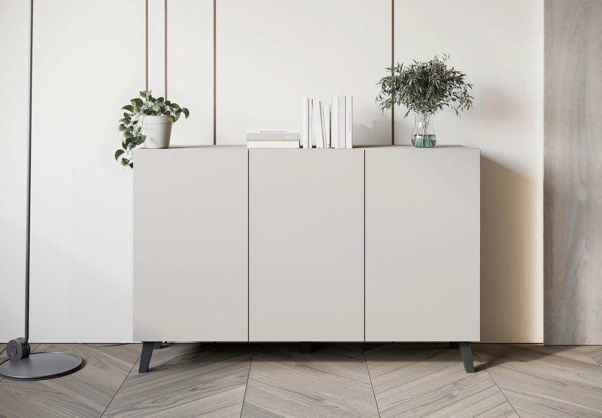Sideboard Phuket 120 Beige, Kaschmir B: 120 Cm - Kaschmir/Beige, Design, Holzwerkstoff (120/76/39cm) - Livetastic