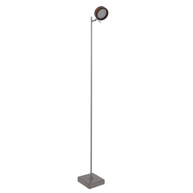 Braun/Chromfarben Eiche Näve LED-Stehlampe Dimmbar