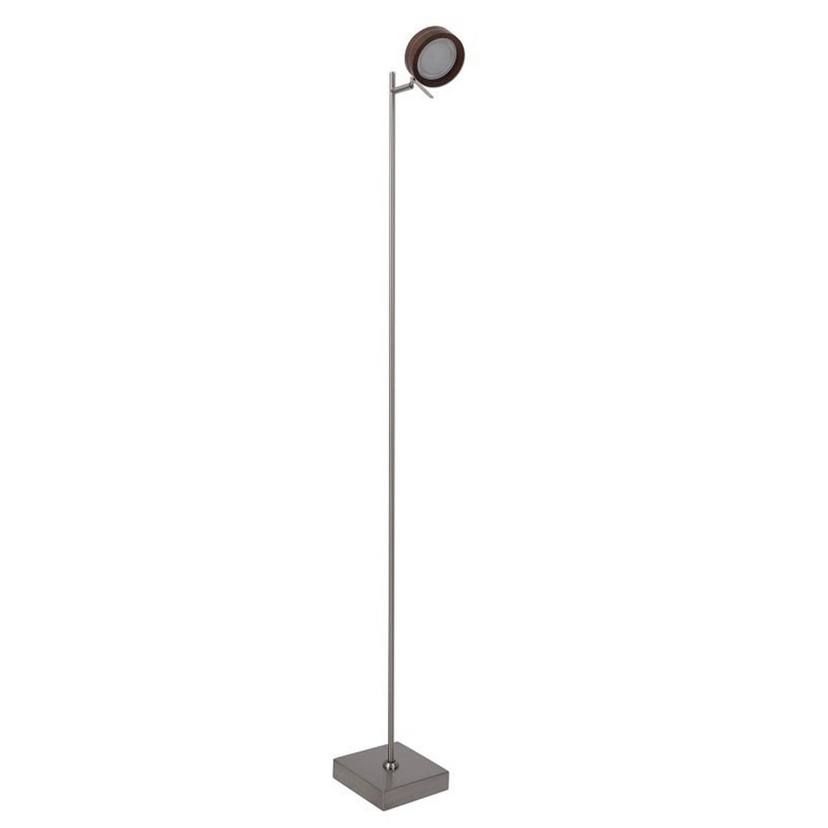 Led-stehlampe Dimmbar Braun/chromfarben Verstellbar - Chromfarben/Braun, Design, Holz/Metall (15/129cm) - Näve