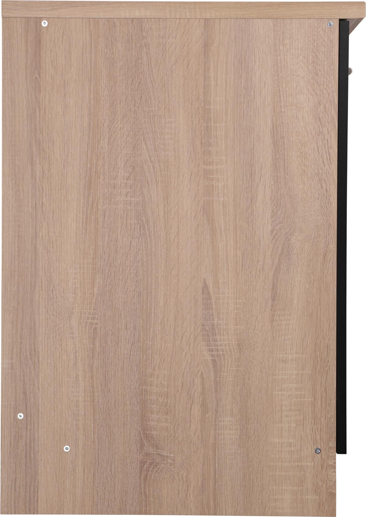 Spülenunterschrank Merle Schwarz, Eiche Dekor B: 100 cm - Eichefarben/Schwarz, Basics, Holzwerkstoff (100/84,8/60cm) - Respekta