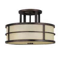 DECKENLEUCHTE FE-FUSION-SF - Dunkelbraun/Bronzefarben, Natur, Metall (34.3/22.9cm) - Elstead Lighting