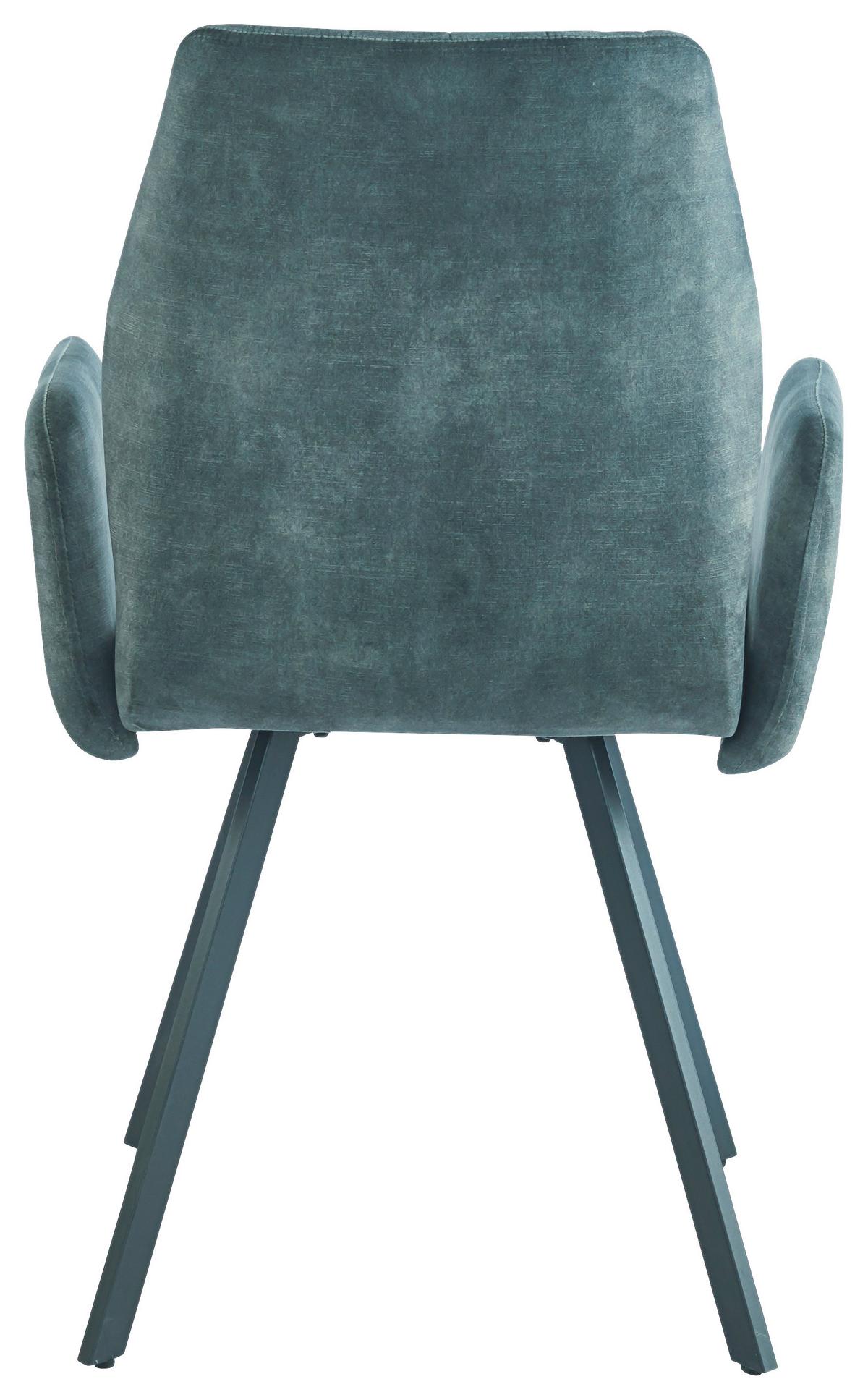 Karosszék Johanna 2 - fekete/sötétzöld, Lifestyle, textil/fém (57/90/60cm)