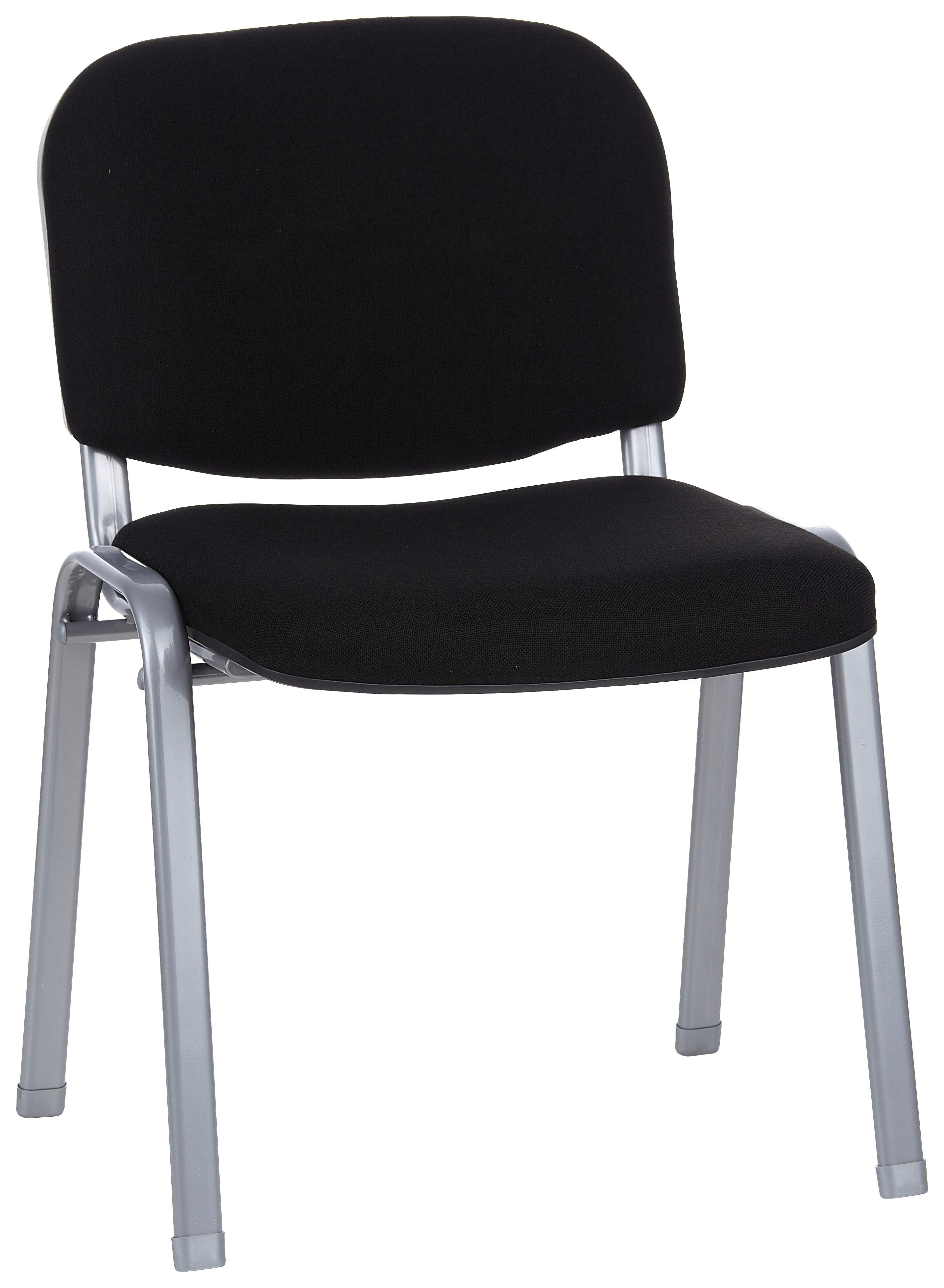 Besucherstuhl Xt 600 Schwarz Stapelbar - Silberfarben/Schwarz, Basics, Textil/Metall (58/84/48cm) - MID.YOU
