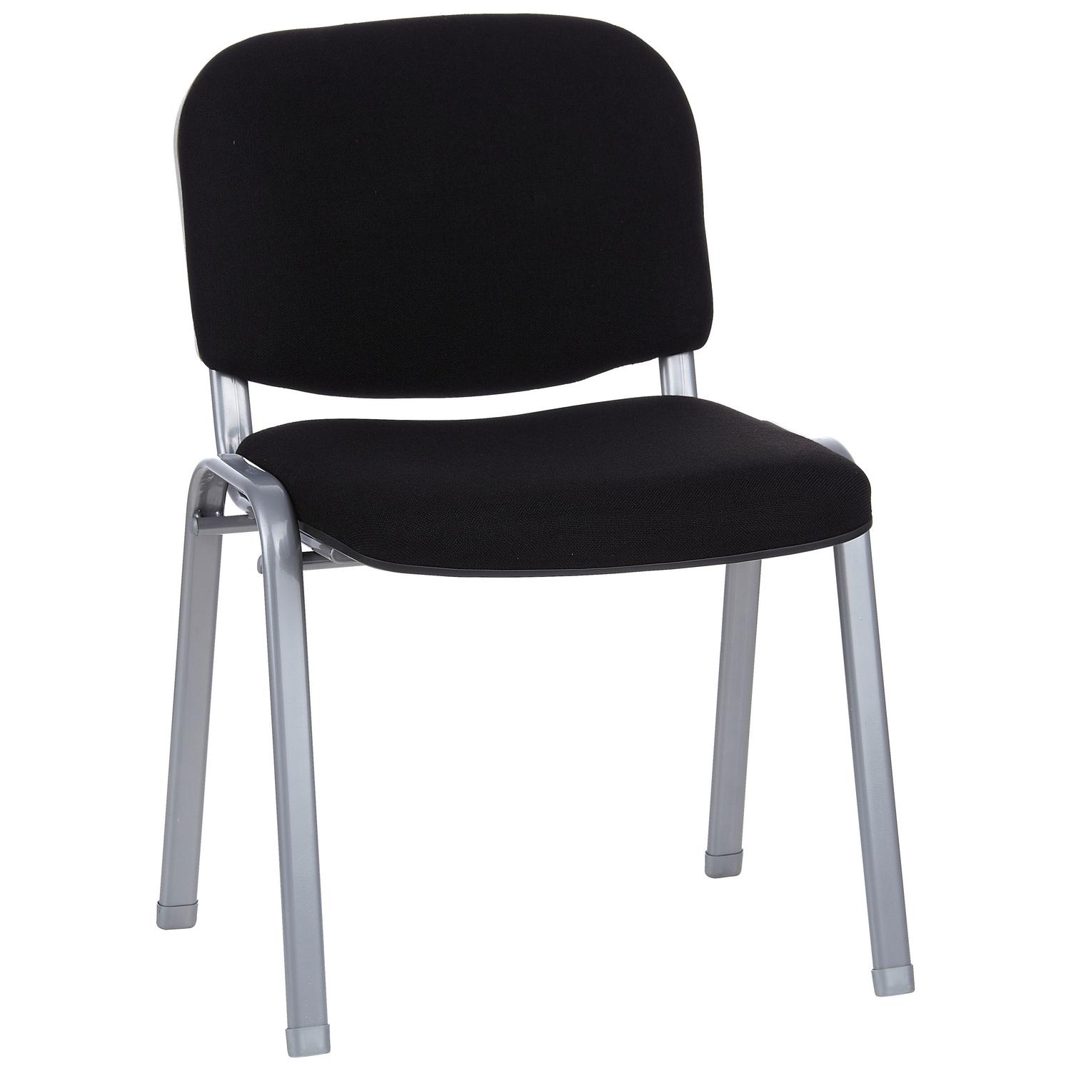 Besucherstuhl XT 600 Schwarz stapelbar Schwarz, Silberfarben 58x84x48 cm