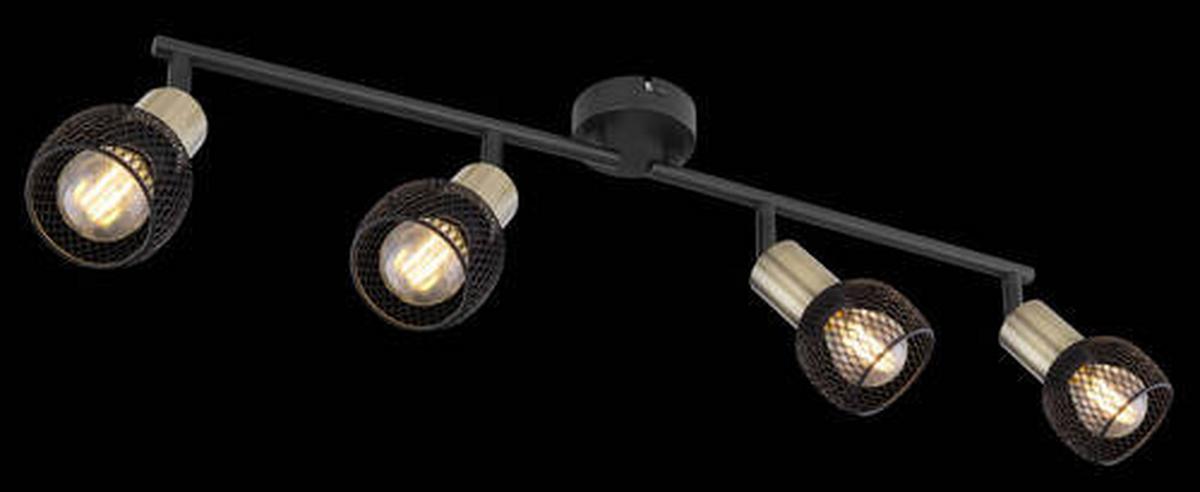 Strahler Fiastra 4-Flammig verstellbar L: 60 cm - Schwarz, Basics, Metall (60/8/15cm) - Globo