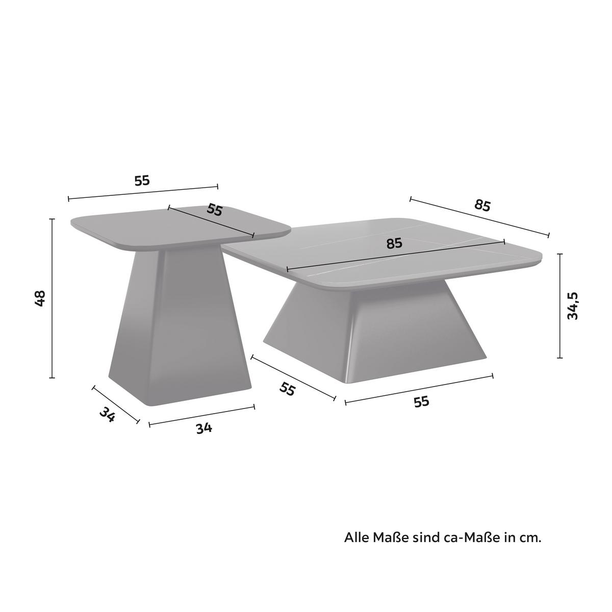 KONFERENČNÍ STOLEK THIAGO - černá, Moderní, kompozitní dřevo/kámen (55/34/55/34/32/46cm) - Bessagi Home