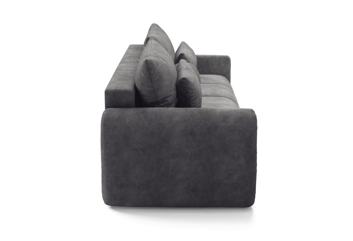 Schlafsofa Geronimo Grau B: 252cm - Schwarz/Grau, Design, Textil (252/93/167cm) - Livetastic
