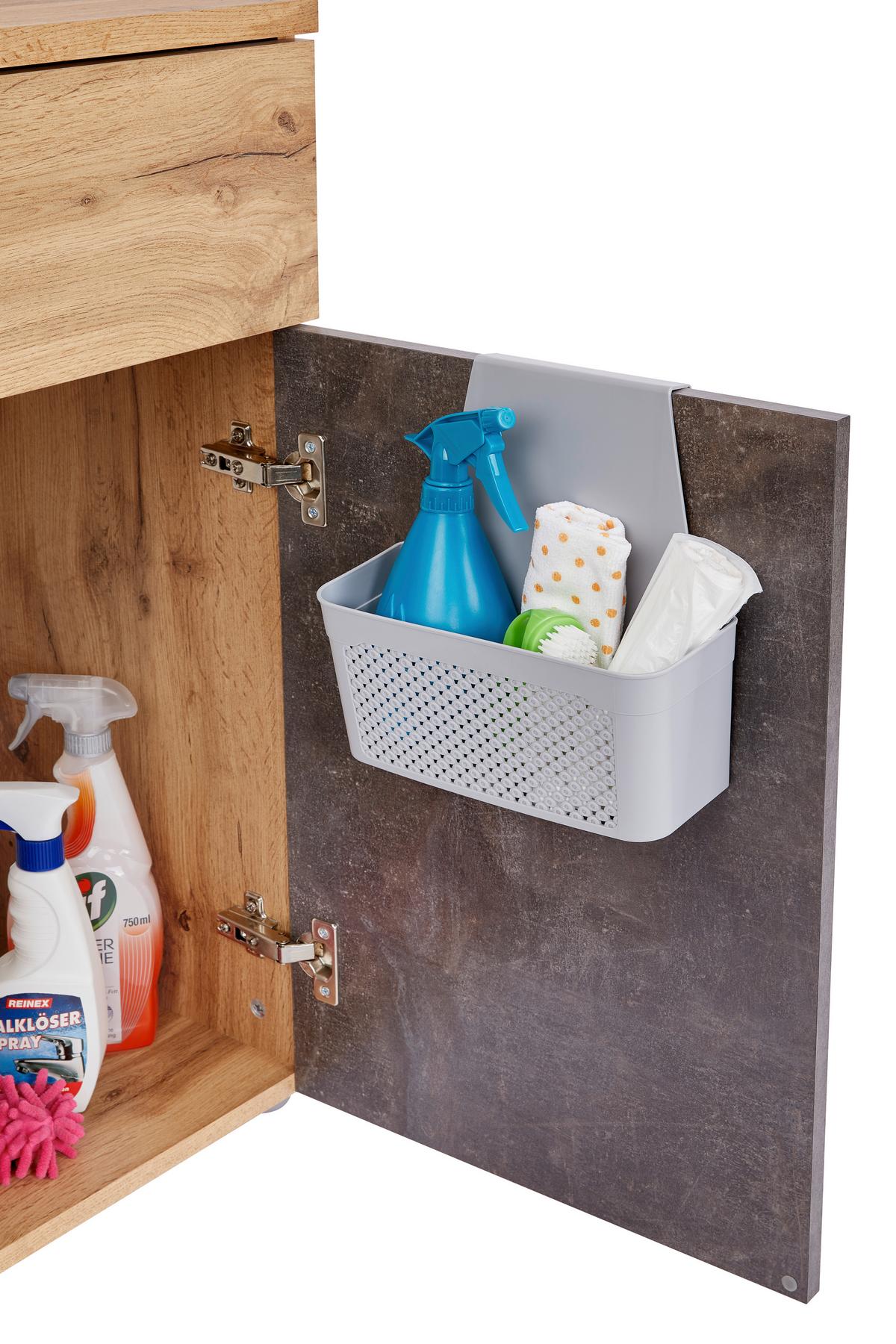 Hängeorganizer Diamond B: 24 cm Hellgrau 1 Fach - Hellgrau, Basics, Kunststoff (23,8/24/13,3cm) - Luca Bessoni