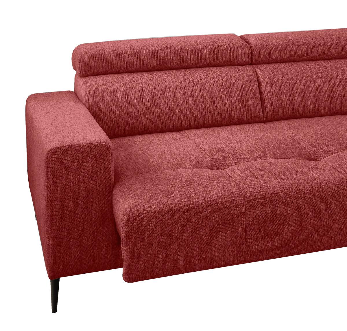 Ecksofa Intera, Rot S: 276x188 Cm - Rot/Schwarz, KONVENTIONELL, Textil (276/188cm) - Livetastic