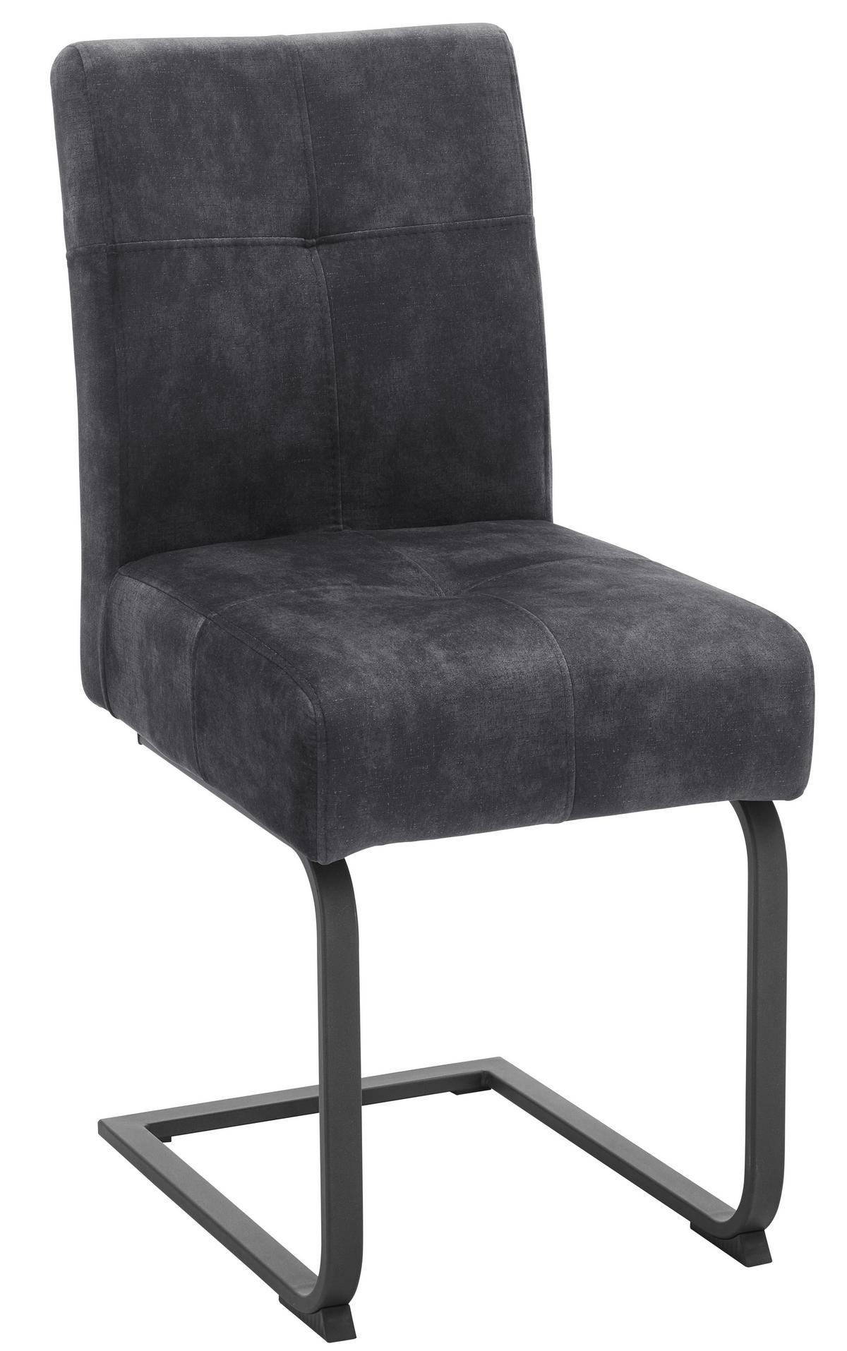 Stolička LUISE - antracitová, Modern, kov/textil (64/90,5/42,5cm) - Mömax