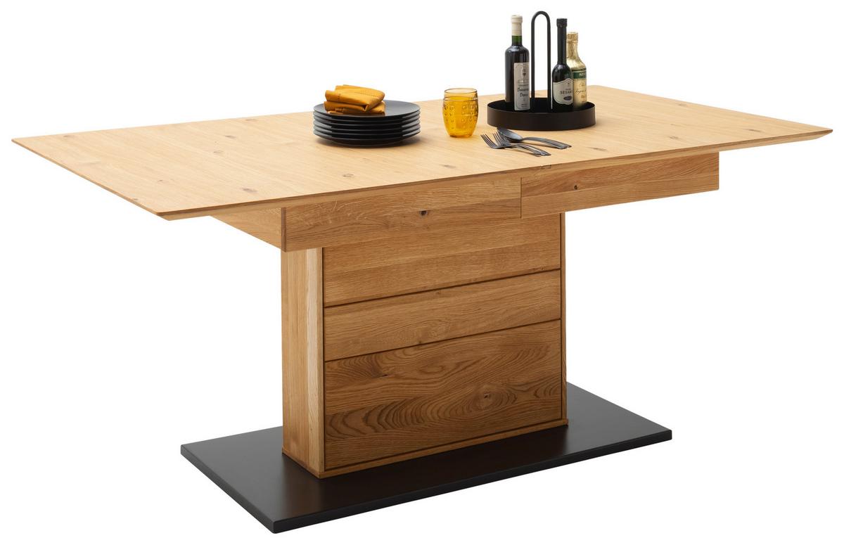 Esstisch Ausziehbar Wildeiche Como 180-230/100 Cm - Wildeiche/Anthrazit, Natur, Holz/Holzwerkstoff (180-230/100/77cm) - MID.YOU