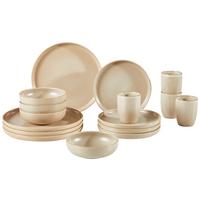 Kombiservice Uno Keramik 4 Personen Geschirr Set - Sandfarben, Trend, Keramik (40,5/37/49,5cm) - Creatable