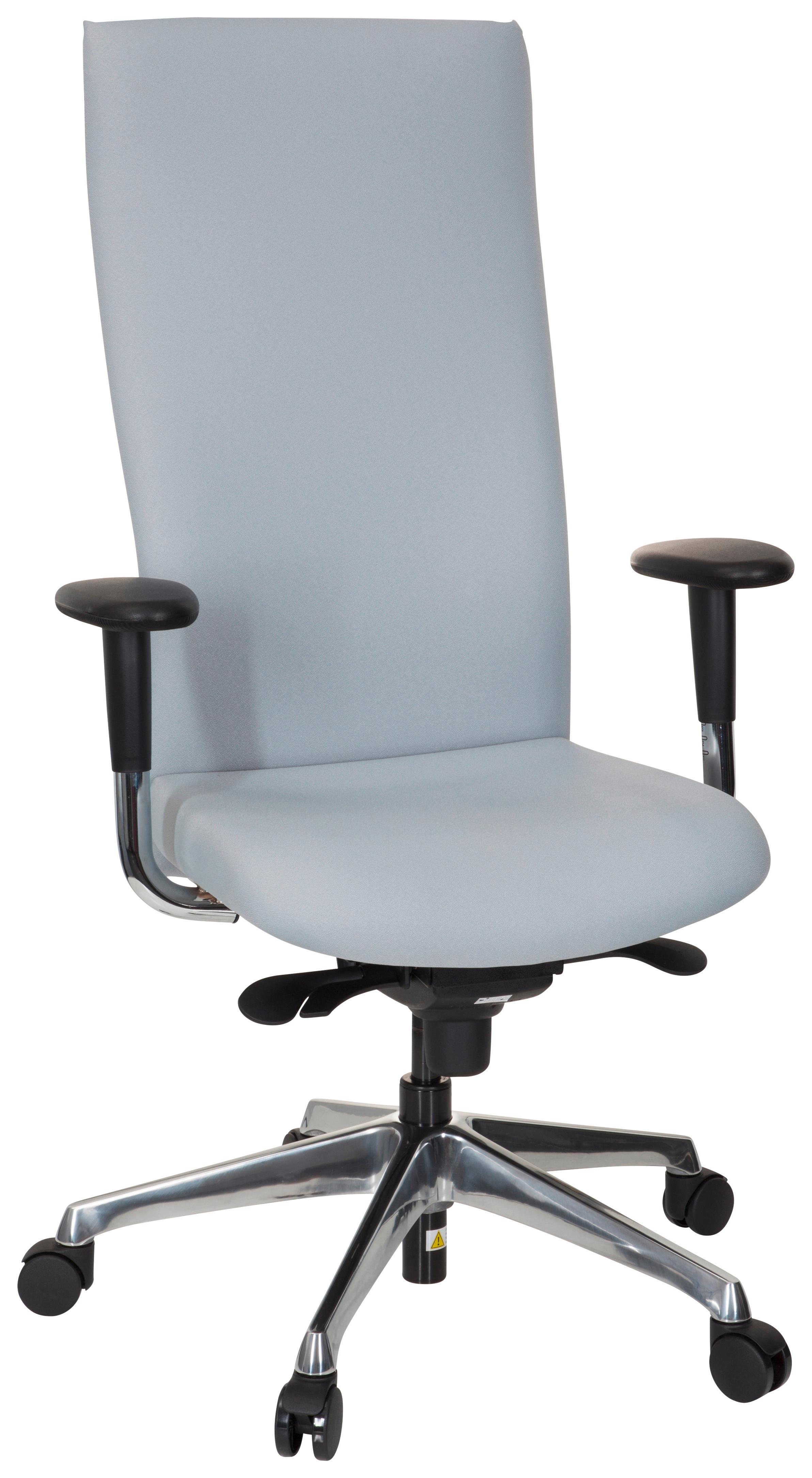Drehstuhl Office-Tex Armstützen Grau Bis 120kg - Alufarben/Grau, MODERN, Kunststoff/Textil (58/131/54cm) - MID.YOU