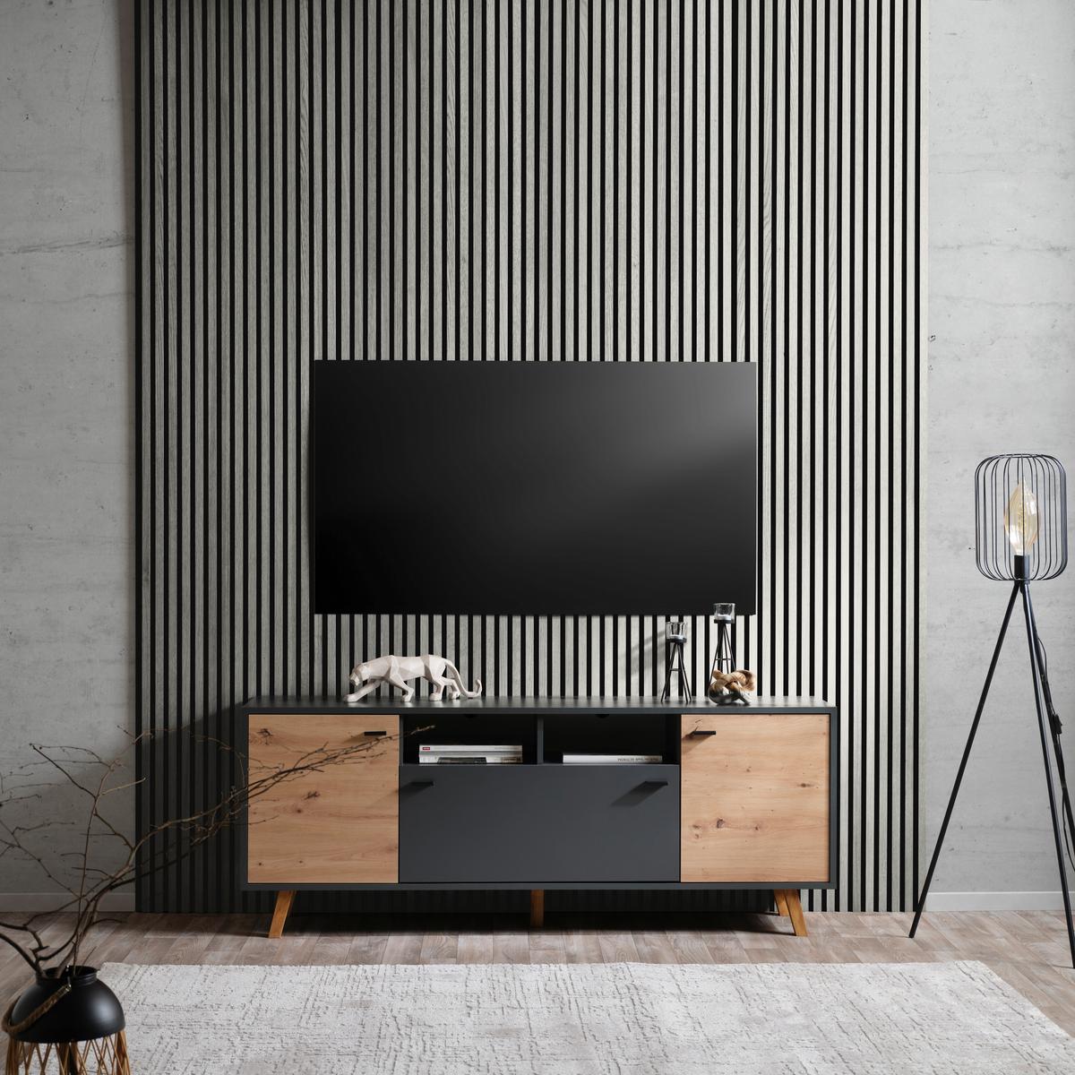 Akustikpaneel Josef - Eichefarben/Weiß, MODERN, Holzwerkstoff/Kunststoff (90/60/2cm)