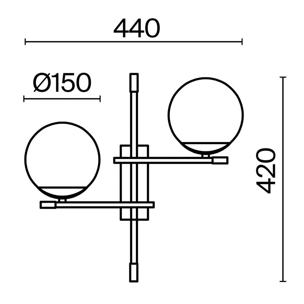 Wandleuchte Nostalgia - Goldfarben/Schwarz, Trend, Glas/Metall (17,5/42/44cm) - MAYTONI