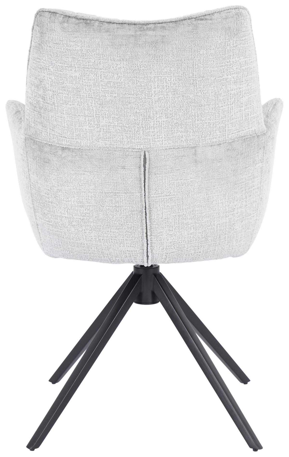 Stolička s podrúčkami LUCIA, sivá - čierna/sivá, Lifestyle, kov/textil (62/90/64cm) - Premium Living