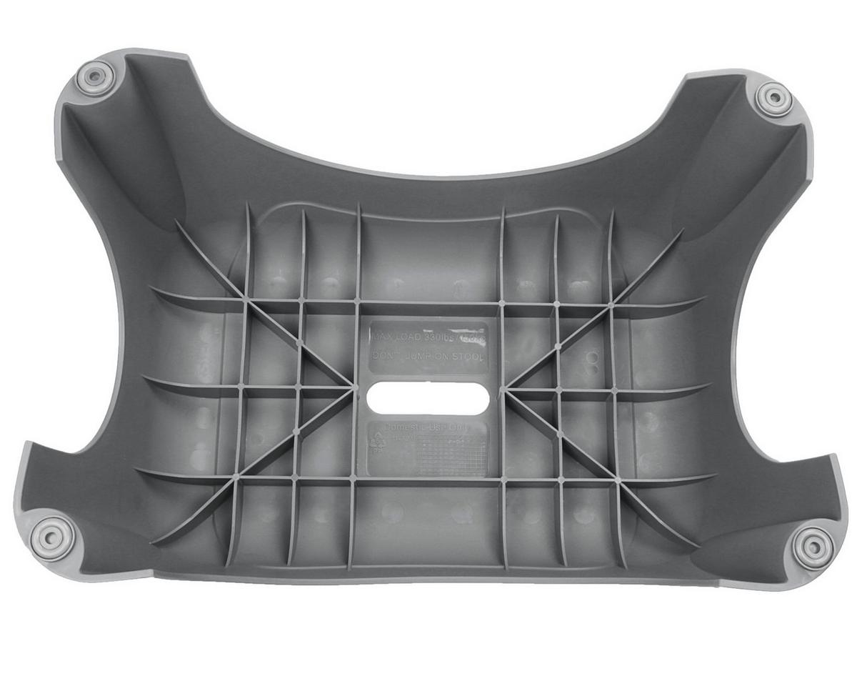 Tritthocker Kunststoff Grau H: 23,5 cm Rutschfest - Grau, Basics, Kunststoff (44/23,5/31cm)