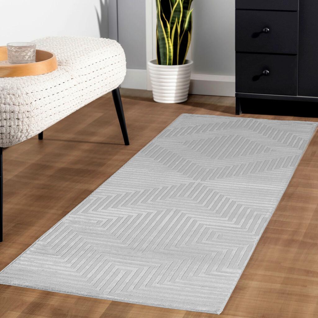 Läufer Sahara - Silberfarben, Design, Textil (80/250cm) - Novel