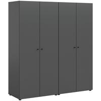 Drehtürenschrank Darwin, Anthrazit B: 160 Cm - Anthrazit, MODERN, Holzwerkstoff (160/176/51cm) - MID.YOU