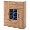 Highboard teilmassiv B: 104 cm Portland Anthrazit/Eichefarben - Eichefarben/Anthrazit, Design, Holz/Holzwerkstoff (104/123/37cm) - Livetastic