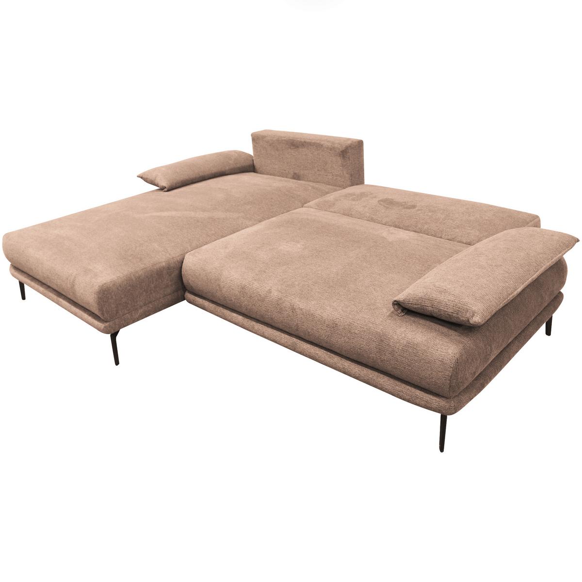 Ecksofa Mit Bettkasten Lagacy 192x260 Cm Webstoff Beige - Beige/Schwarz, Design, Textil (192/260cm) - MID.YOU