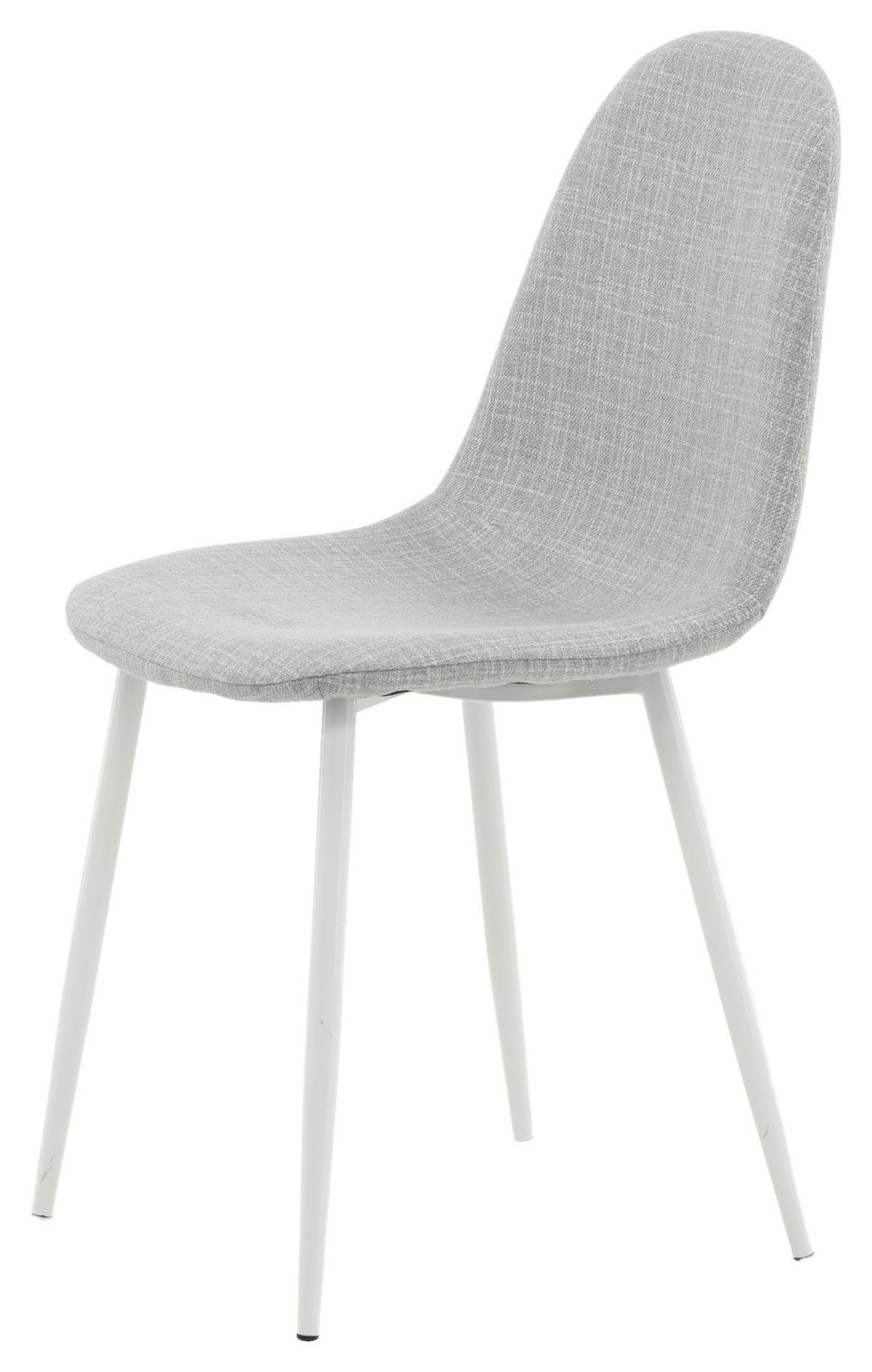 Stuhl-set Polar - Hellgrau/Weiß, Design, Textil/Metall (44/87/53cm) - Livetastic