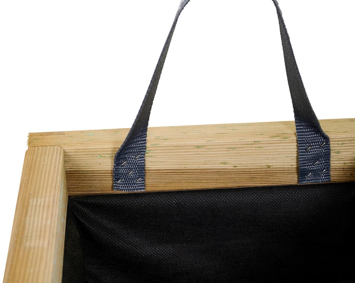 Blumenkasten Schwarz Kieferfarben B: 70 Cm - Schwarz/Kieferfarben, Basics, Holz/Textil (70/30/30cm) - Siena Garden