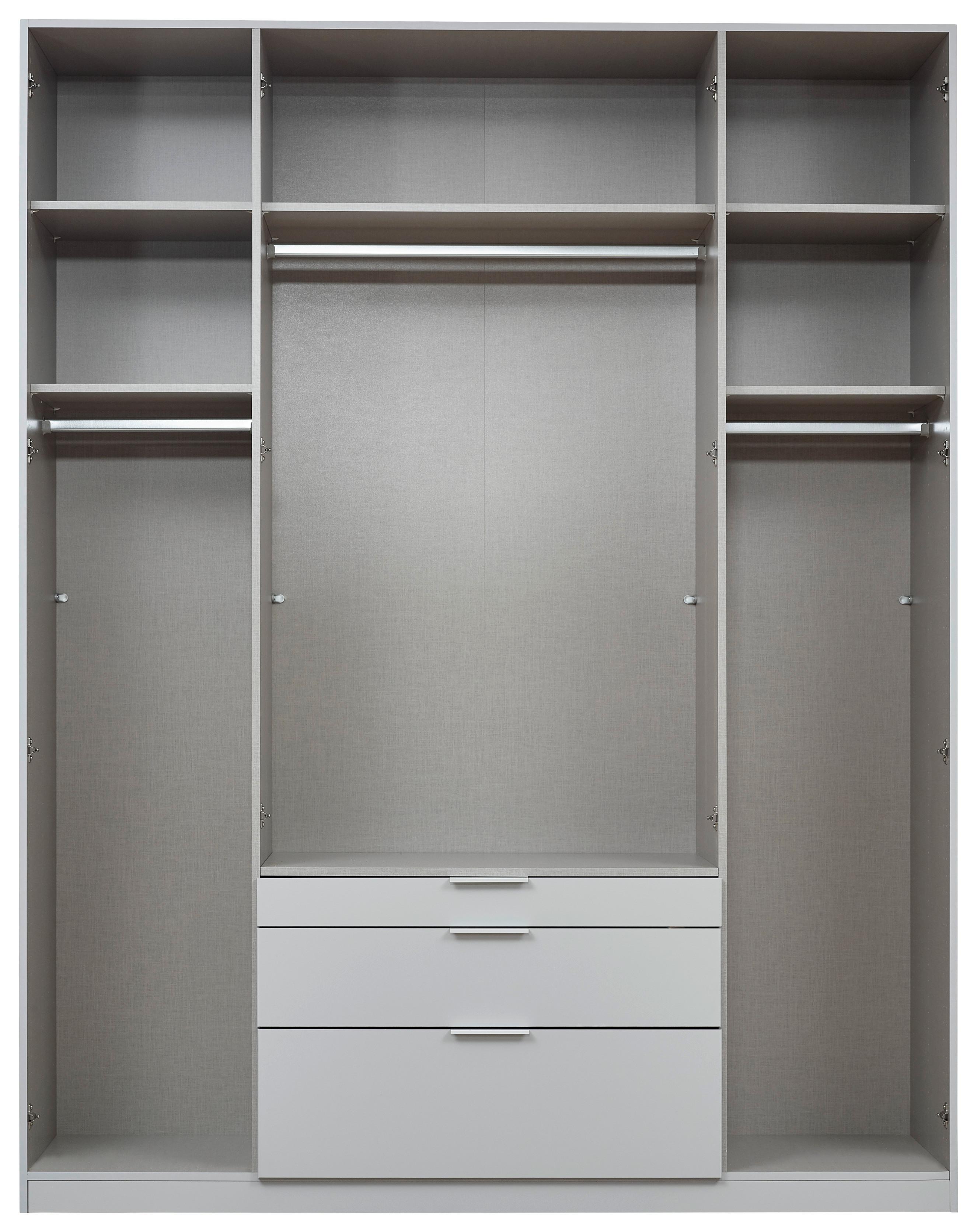 Drehtürenschrank Mit Spiegel 181 Cm Alabama Extra Hellgrau - Silberfarben/Hellgrau, MODERN, Holzwerkstoff (181/229/54cm)