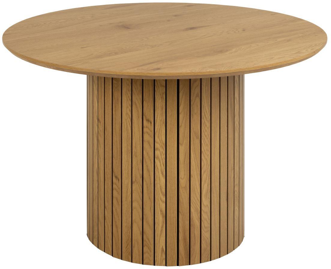 Okrúhly jedálenský stôl YALE 120cm, MDF - prírodná farba, Modern, kompozitné drevo (120/120/75cm) - MID.YOU