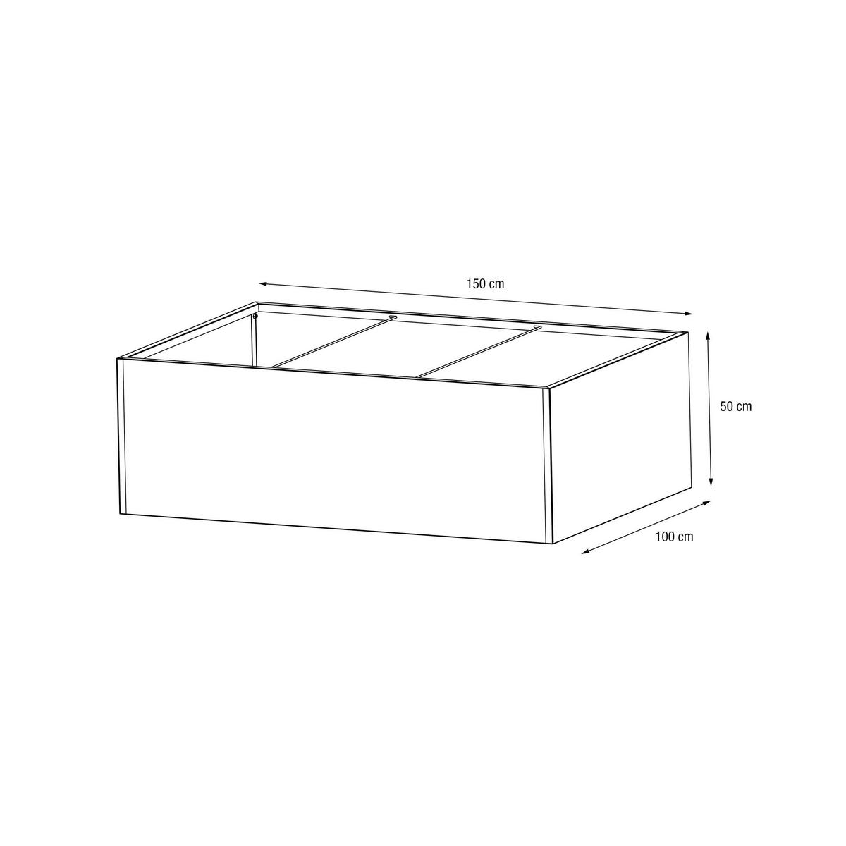 Hochbeet Pflanzkasten 150x100x50 - Anthrazit, Basics, Metall (100/50/150cm)
