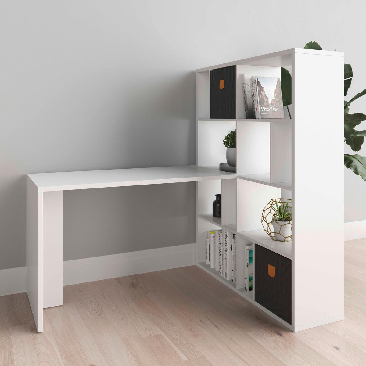 Schreibtisch Fortuna - Weiß, Basics, Holzwerkstoff (120/58/75cm) - MID.YOU
