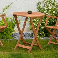 Gartentisch Klappbar Echtholz Ø 65 cm - Naturfarben, KONVENTIONELL, Holz (65/75/65cm) - Gardenson