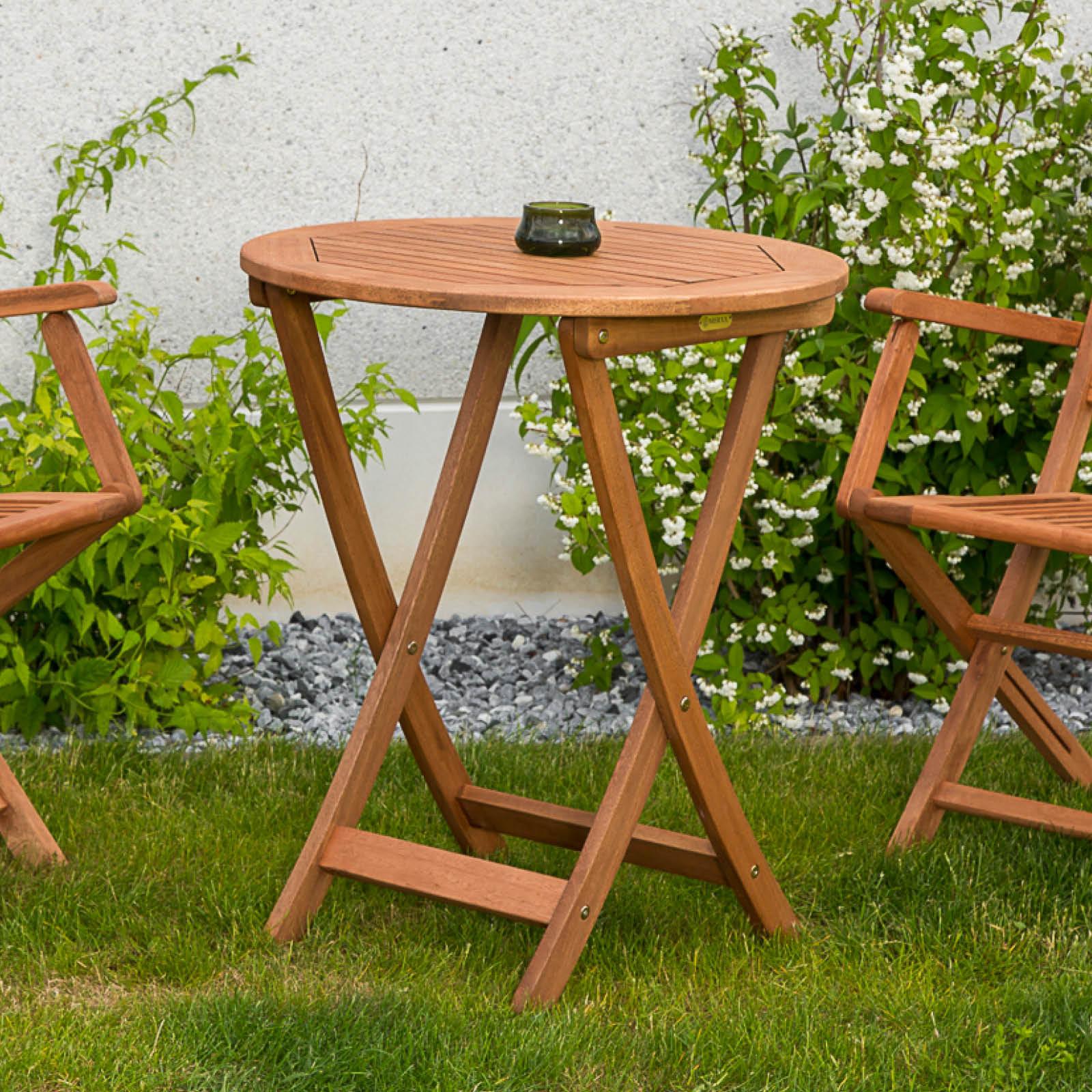 Gartentisch Klappbar Echtholz Ø 65 cm