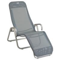 Sonnenliege Calypso Aus Metall/Textil, klappbar - Grau, MODERN, Textil/Metall (52/39/137cm) - Acamp