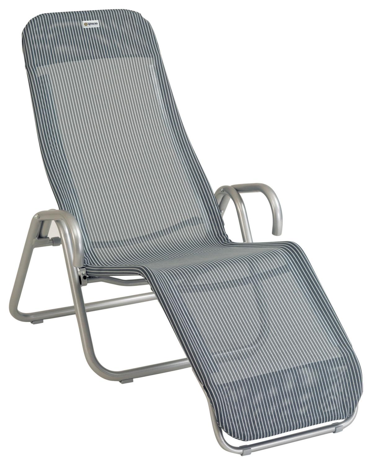 Sonnenliege Calypso Aus Metall/Textil, klappbar - Grau, MODERN, Textil/Metall (52/39/137cm) - Acamp